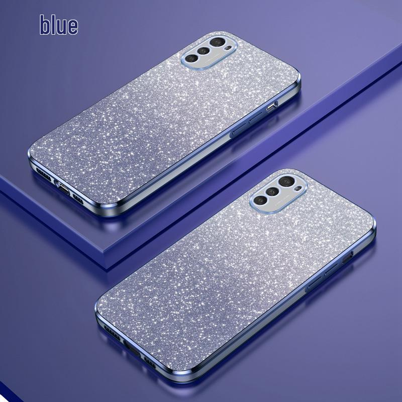 

Гальванизированный градиентный блестящий противоударный чехол для телефона для Motorola G73, G84, E22, G53, G60s Moto G32 синий