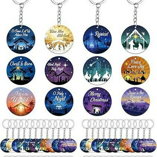 

Easter Acrylic Keychain Set - 60 Pieces for Family & Friends 12-piece Pack чорний