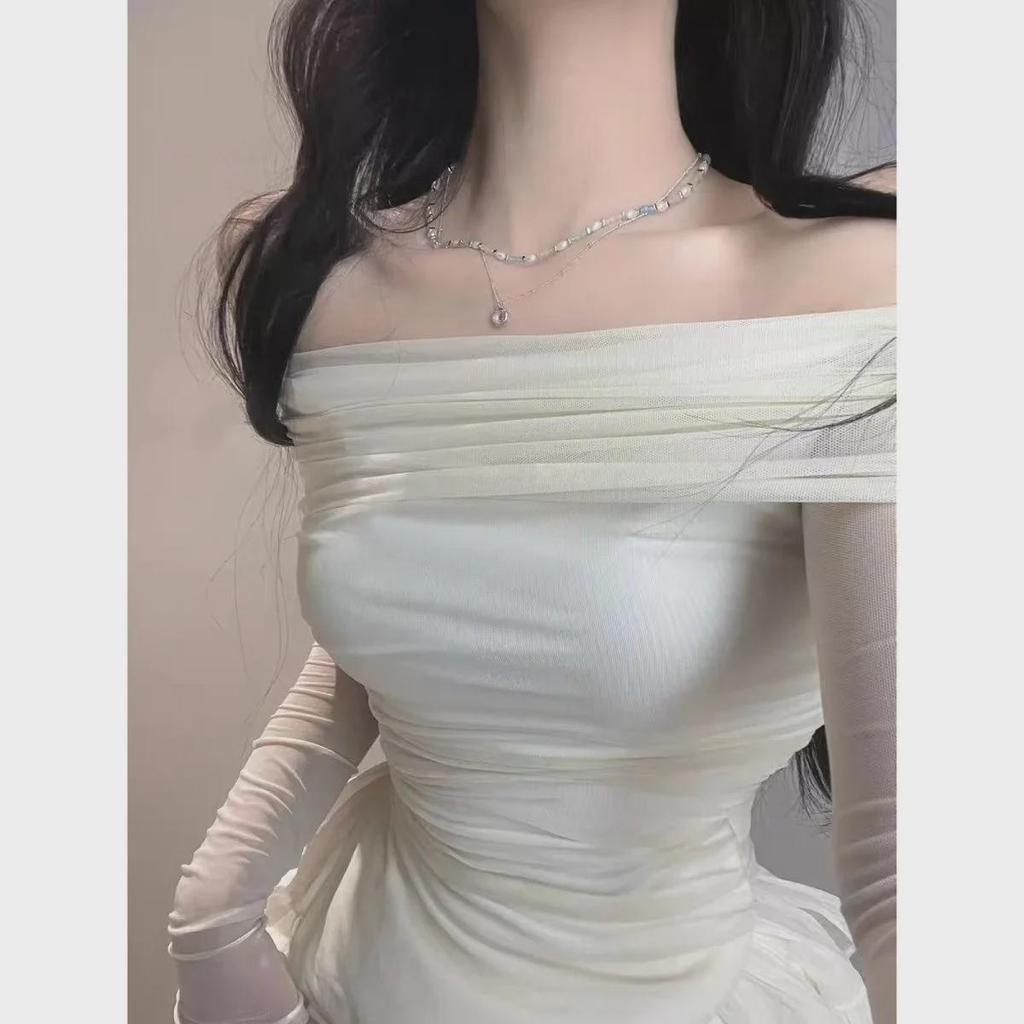 Goddess-Style One-Shoulder Slim Cake Skirt - Perfect for Spring and Summer!