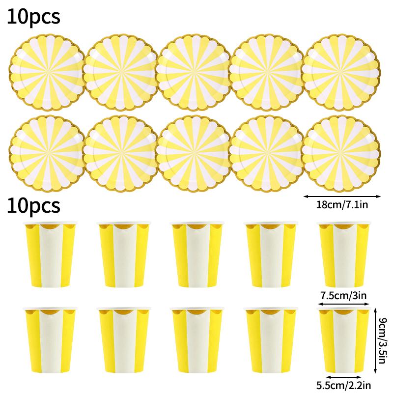 Disposable Party Paper Plate Birthday Decoration Disposable Birthday Plate Dishes Cup Baby Shower Wedding Disposable Camping