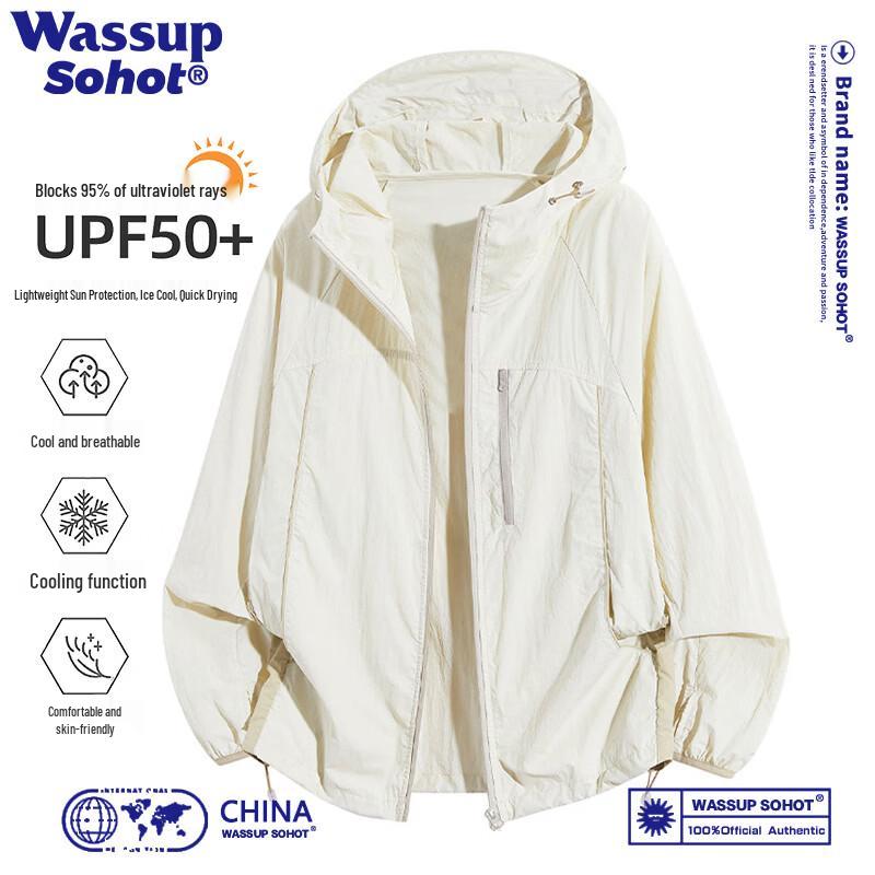Wassup Sohot Men s Color Block Stripe Sun Protection Jacket L