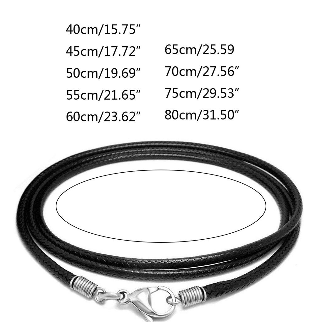Leathers Necklace Cord with Lobster Clasp 2mm Black Cord DIY Jewelry Making Gift