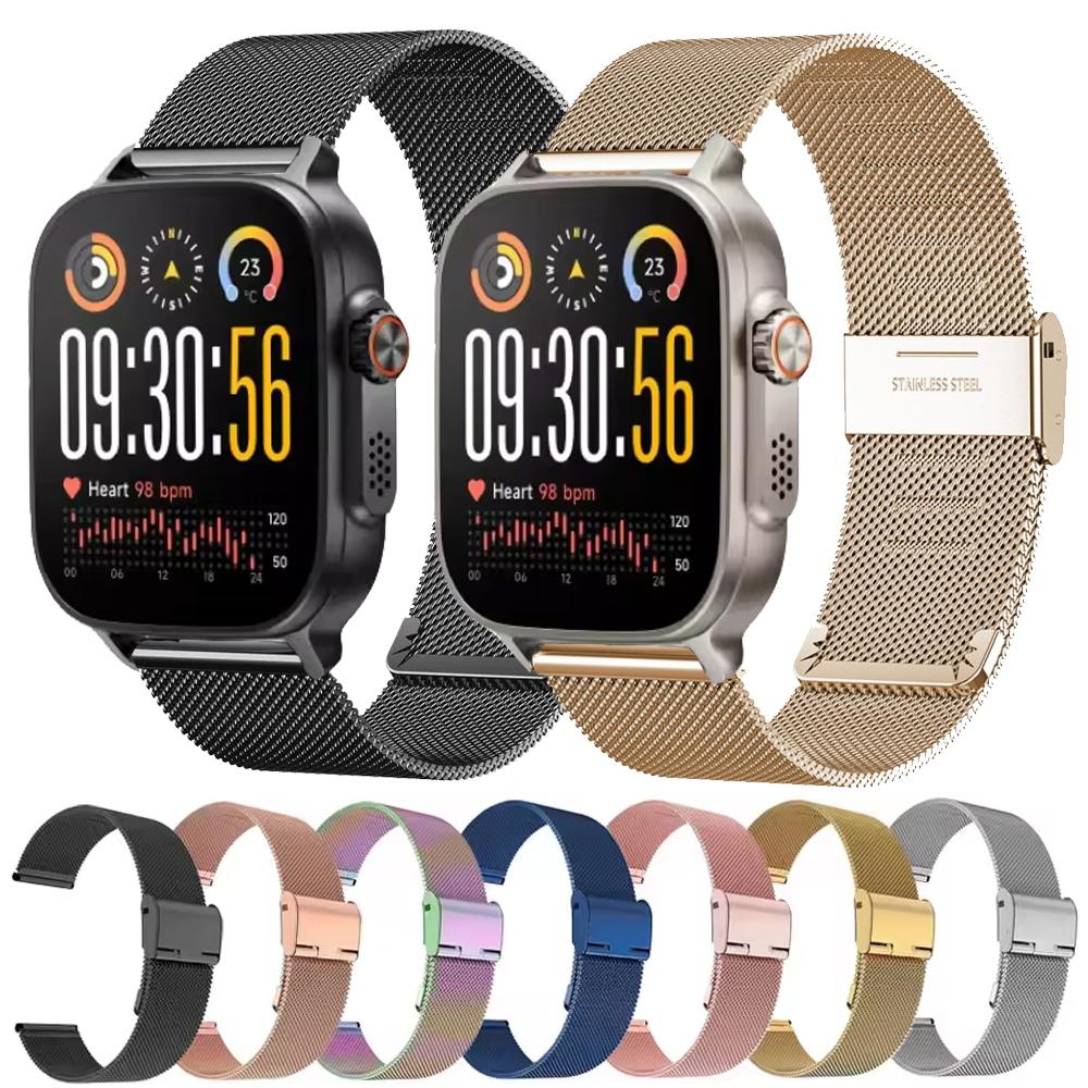 22mm Metal Milanese Watchband For Realme Watch 5/Realme S2 S S Pro Stainless Steel Replacement Strap For Realme 2 2 Pro/3 3 Pro