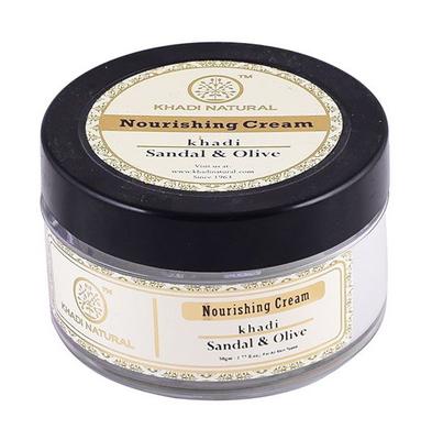 Crème Visage Nourrissante Naturelle au Bois de Santal et à l'Olive (50 ml), Crème nourrissante aux herbes de santal et d'olive,