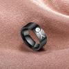 Trendy Hip Hop Decorative Hard High Gloss Stickman Graffiti Finger Ring for Anniversary Women AVE