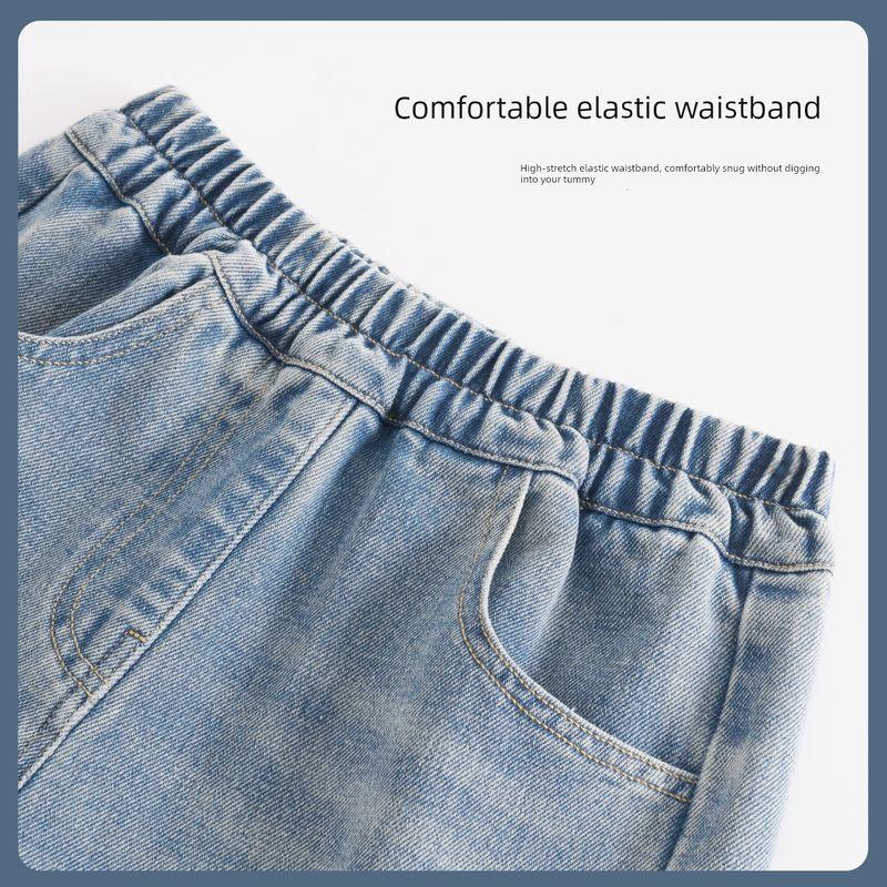 Hello Kitty Girls' Jeans Spring and Autumn 2026 New Children's Thin Pants Girls' Spring Long Pants