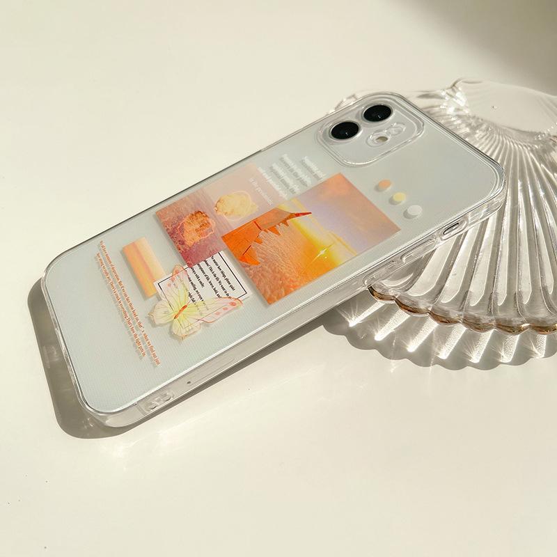 Butterfly Label Ins Plane Phone Case For Iphone X Xr Xs Max 11 12 Mini 13 Pro Max 7 8 Plus Soft Silicone Cute Cartoon Cover Capa