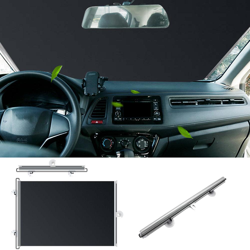 Universal Car Sun Side With Suction Cup Retractable Sunshade Curtain Heat-insulating Anti-UV Press Button Roll Up Car Visor