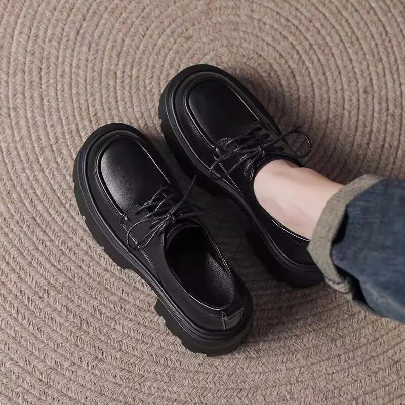 Fashion Ladies Shoes 2025 Brand Lace-up Women's High Heels Fashion Round Toe Office and Career Plus Size Best Seller Platform Heels