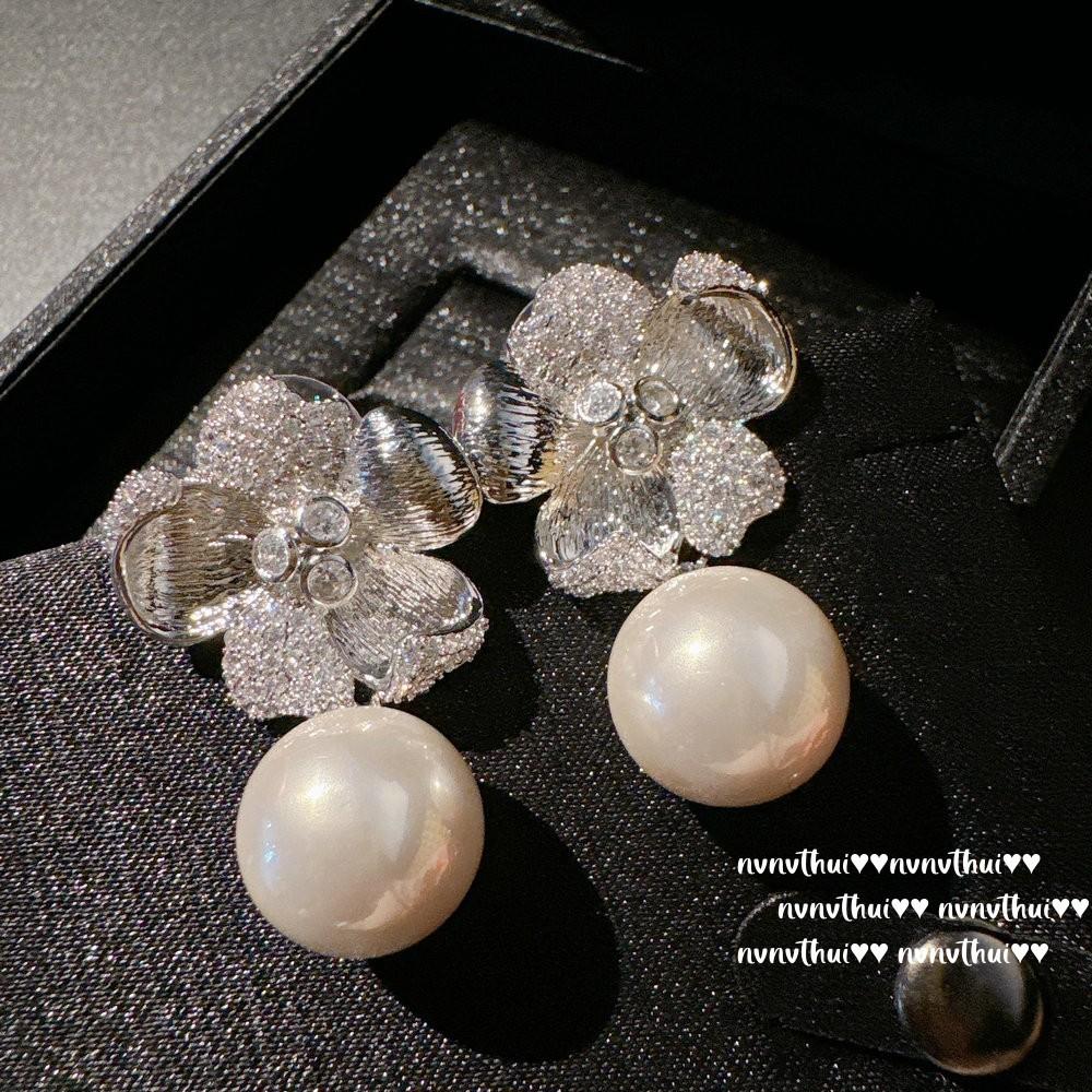 Bright Like A Galaxy Moon Gem Pearl Fringed Earrings, Rich Woman'S Love, Butterfly Zircon Fringed Earrings