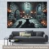2D plane 1 realistic Gothic dungeon scene background with medieval stone walls.PMJ
