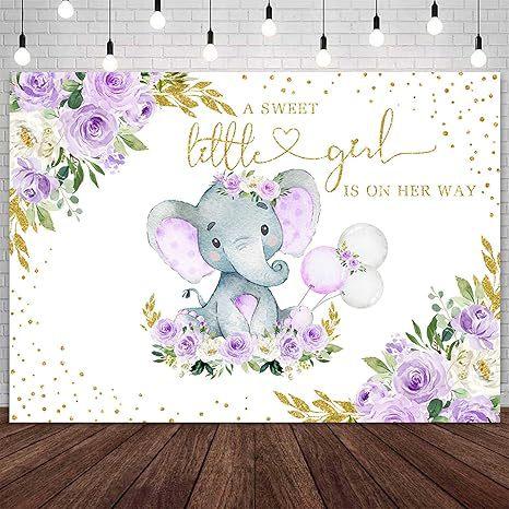 Baby Blue Elephant Birthday Party Photography Background Baby Bath Boy Banner