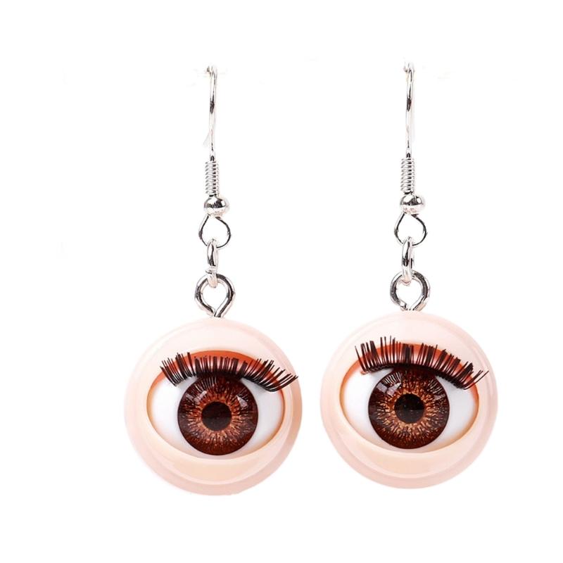 

Lightweight Waterproof Acrylic Eyeball Earrings With Fake Lashes Alternative Gothic Accessories