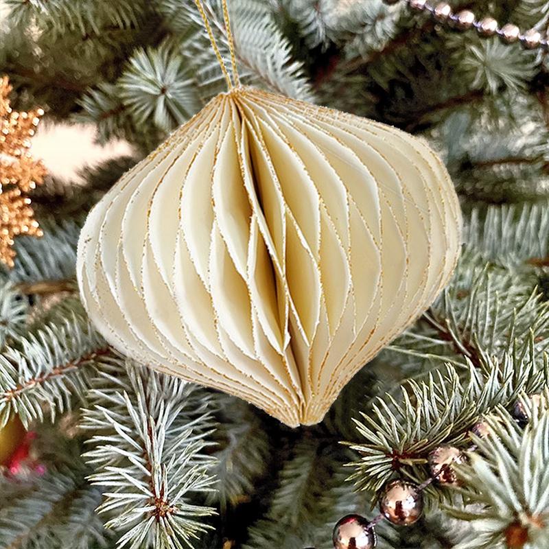New Christmas Tree Ball Hanging Ornament Mini Paper Honeycomb Ball Pendants Home Christmas Decorations New Year Gift 2025