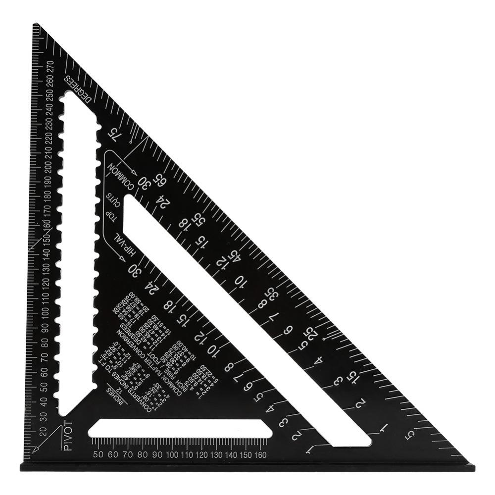 Black color Triangle Plate Aluminum alloy Layout Ruler Hand tool Measuring Tool  Marking layout