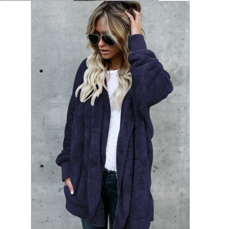 Autumn and Winter Furry Warm Top, Mid To Long Length, Double-sided Protective Jacket