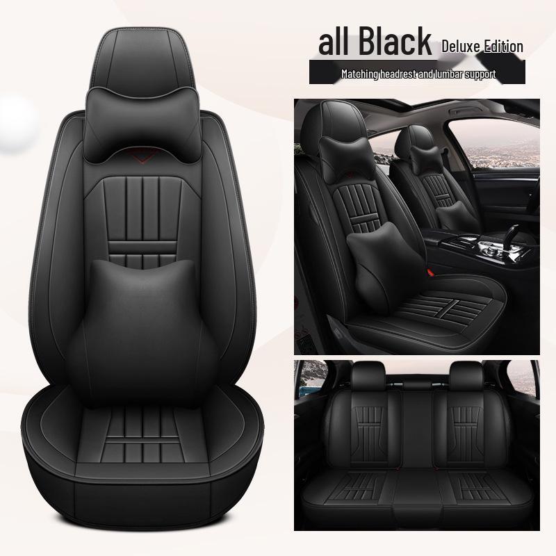 Universal Leather Car Seat Cover for All Seasons - Full Surround Cushion
