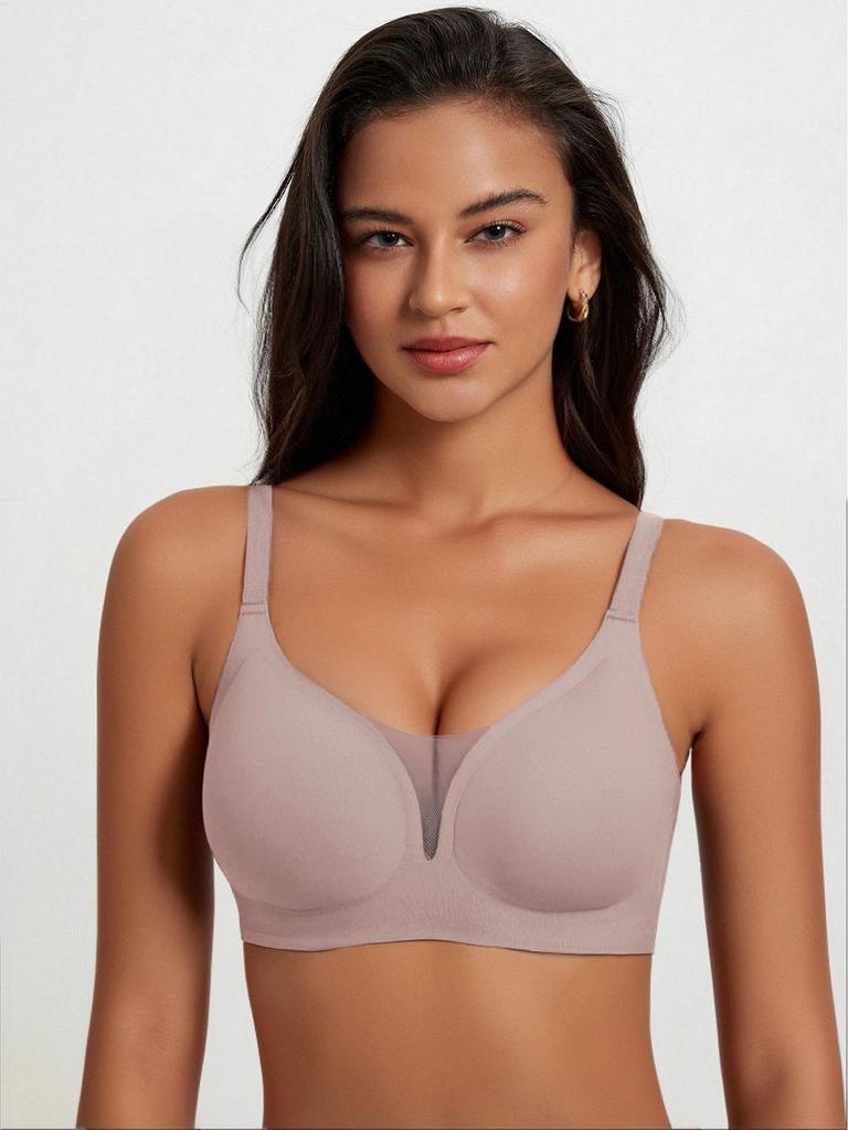 Seamless Plus Size Wire-Free Vest Bra with Hook & Eye Closure
