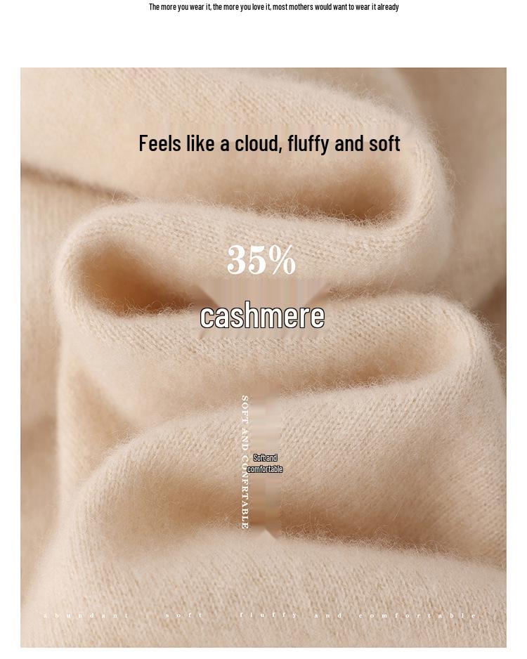 Women's Cashmere High Neck Sweater - Slim Fit Knitwear for Autumn/Winter