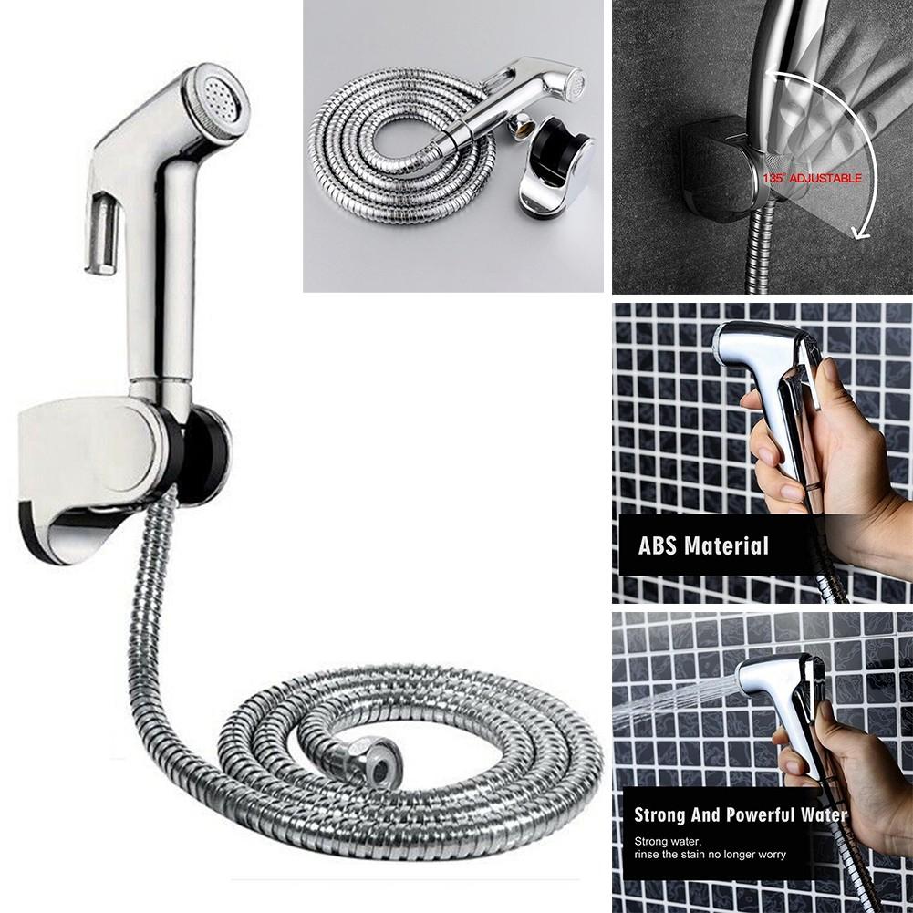 Muslim Handheld Holder Shower Head Bidet Spray Portable Toilet Chrome Cleaning Hygienic Jet Kit Multi-functional