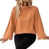 Vintage Floral Half High Neck Princess Sleeve Sweater - Autumn/Winter Women's Fashion