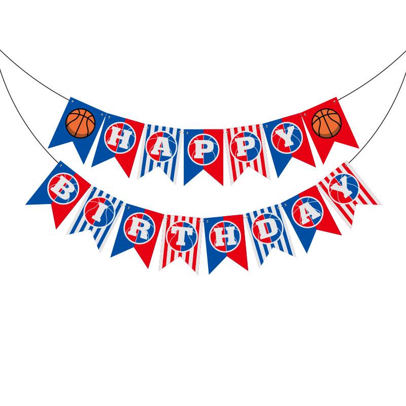 Sport Theme Party Banner Football Basketball Hanging Paper Garland Kids Boys Happy Birthday Party Decoration Favors Supplies