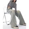 Y2K Blå Jeans til Kvinder Høj Talje Amerikansk Street Wide Leg Bukser Hip Hop Vintage Lige Efterårsbukser