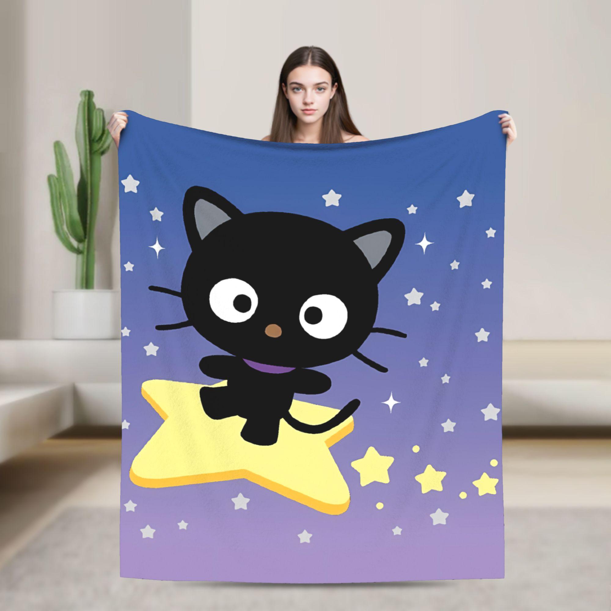 

Cute Chococats Blanket Quality Warm Soft Black Cat Bedding Throws Autumn Child Couch Chair Sofa Bed Street Trend Bedspread 75x90cm