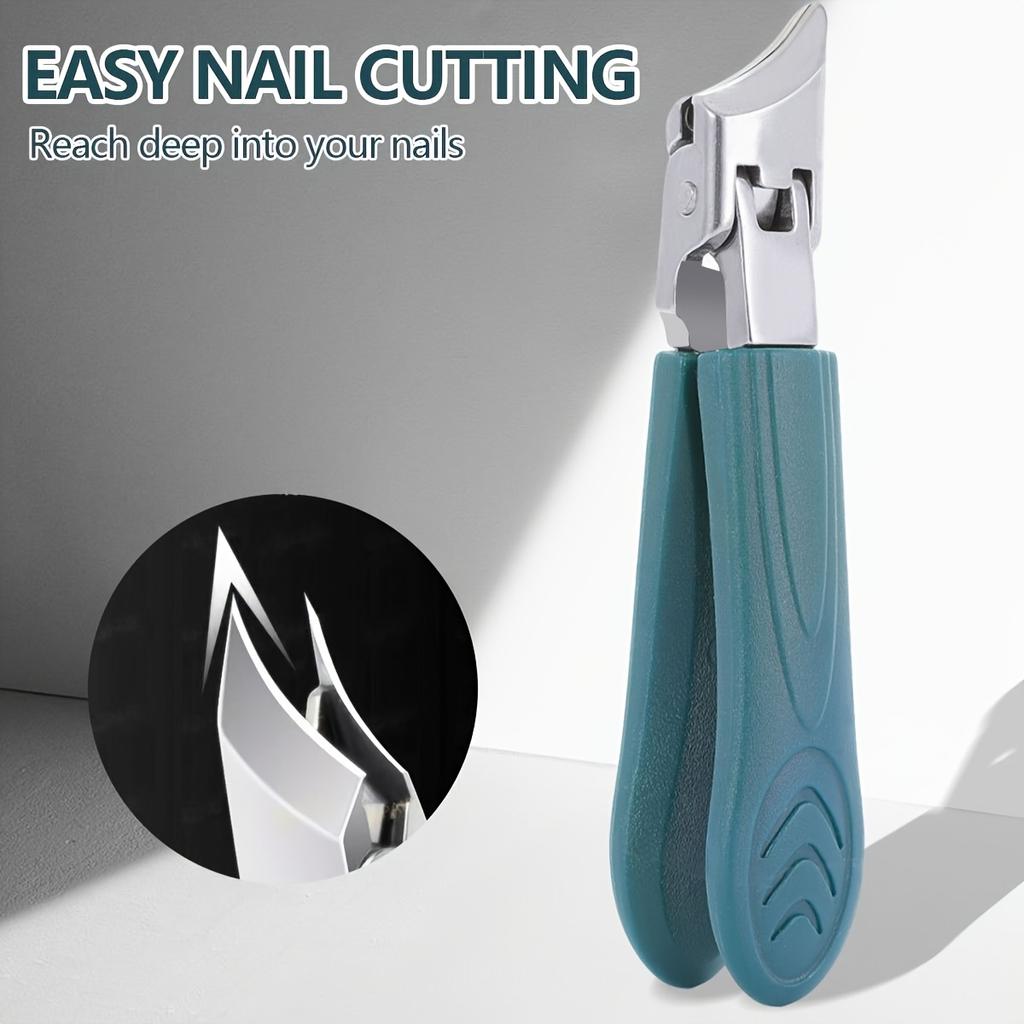 Equipped with ultra-slim angled tip design, thickened nail and toenail care tool, stainless steel nail clipper trimmer