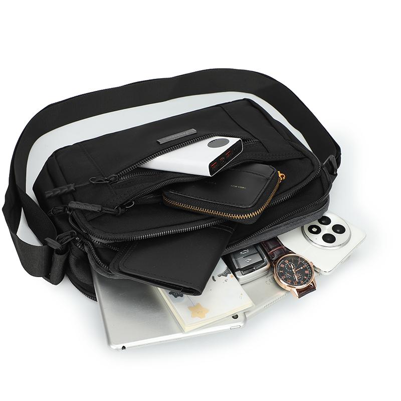Men's Crossbody Bag Large Capacity Multi-Layer Business Handbag Traveling Shoulder Bag