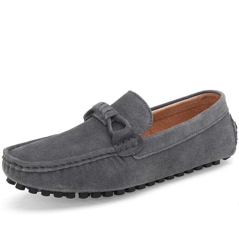 Fashion Handmade Casual Shoes Men Breathable Man Loafers Slip On Summer Shoes Suede Leather Man Business Shoes Ultra-light Moccasins