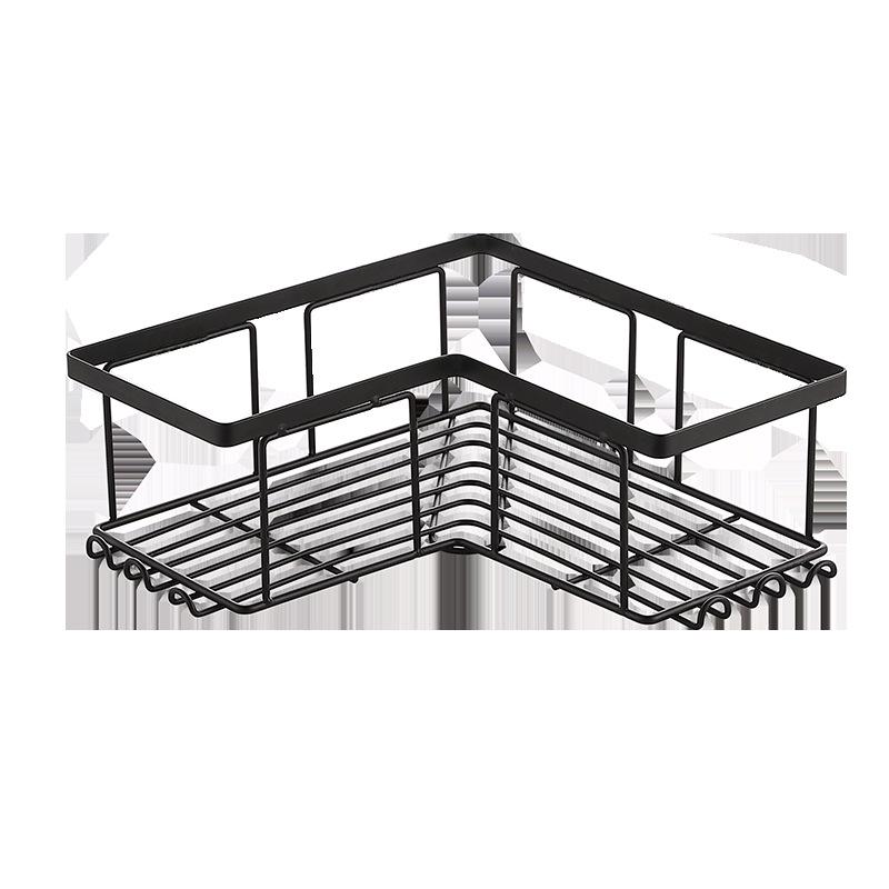Punch-Free Wrought Iron Triangle Corner Bathroom Shelf