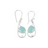 Aqua Chalcedony Gemstone 925 Sterling Silver Jewelry Handcrafted Earrings 1.60" EE-49-14