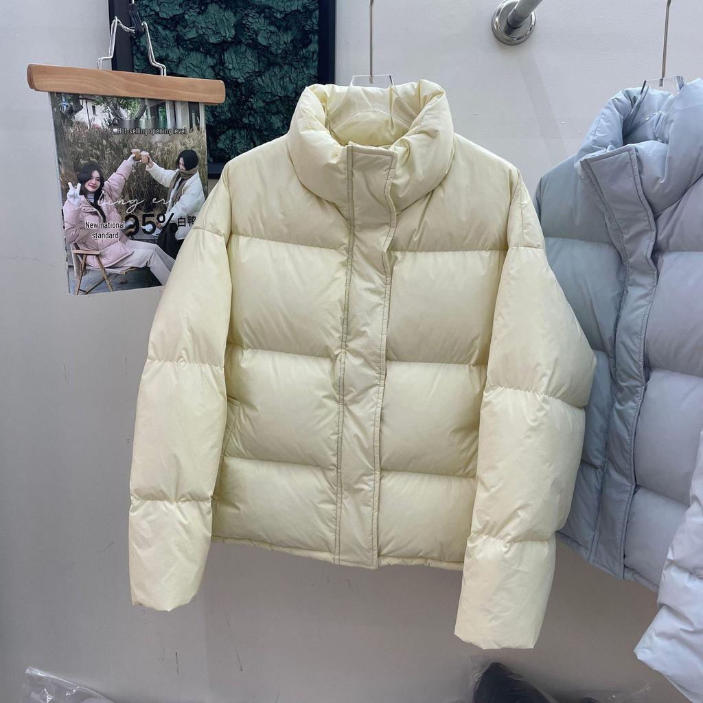 2025 Women's Petite Thickened White Duck Down Jacket - Short Stand-Up Collar
