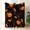 Festive Halloween Pumpkin Blanket: Contemporary Style, Machine Washable, Printed Design, Multi-Purpose, Suitable for All Seasons