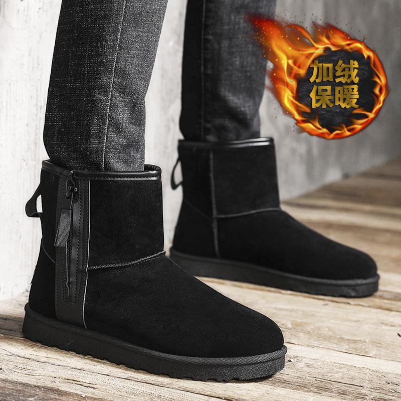 2025 matné sněhule pánské zimní teplé sametové protiskluzové zesílené vysoké bavlněné boty chlebovky nízké boty