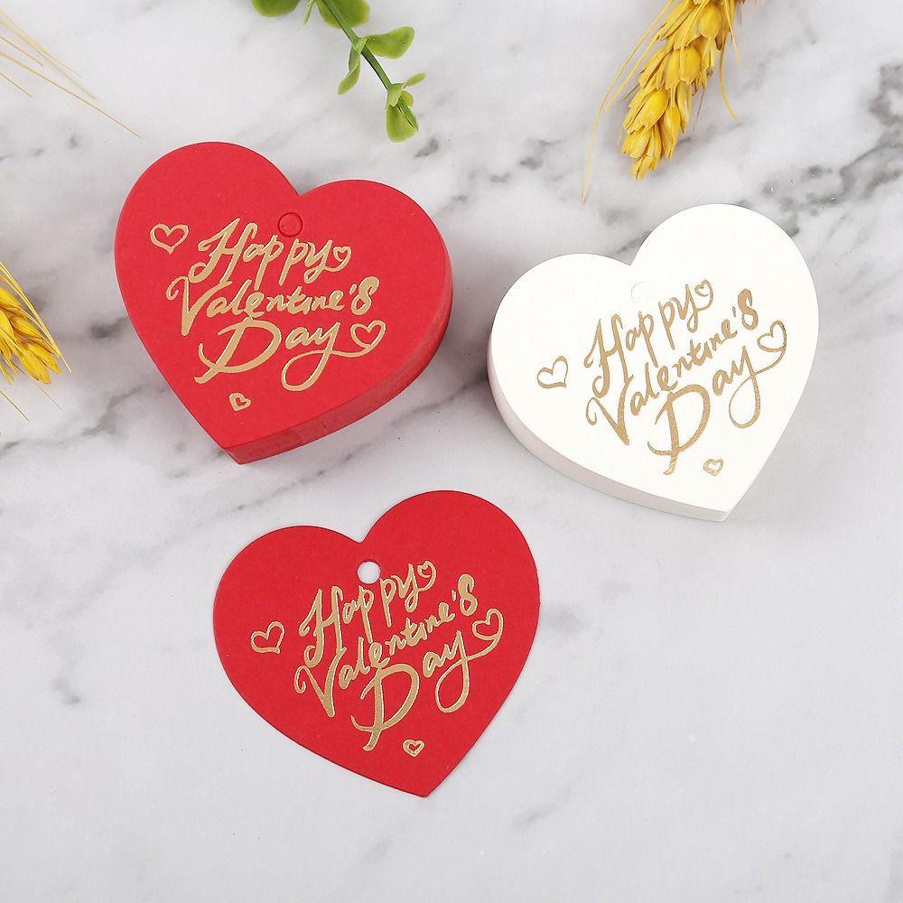 100pcs Heart Shaped Cards Gift Labels Hand Gift Hanging Tag  Festive & Party Supplies