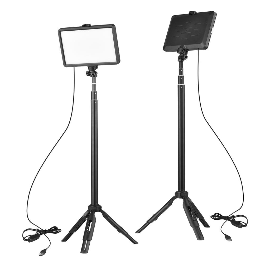 RGB Video Light Kit 10 Levels Brightness Dimmable USB LED Video Lighting Kit with Extendable Tripod