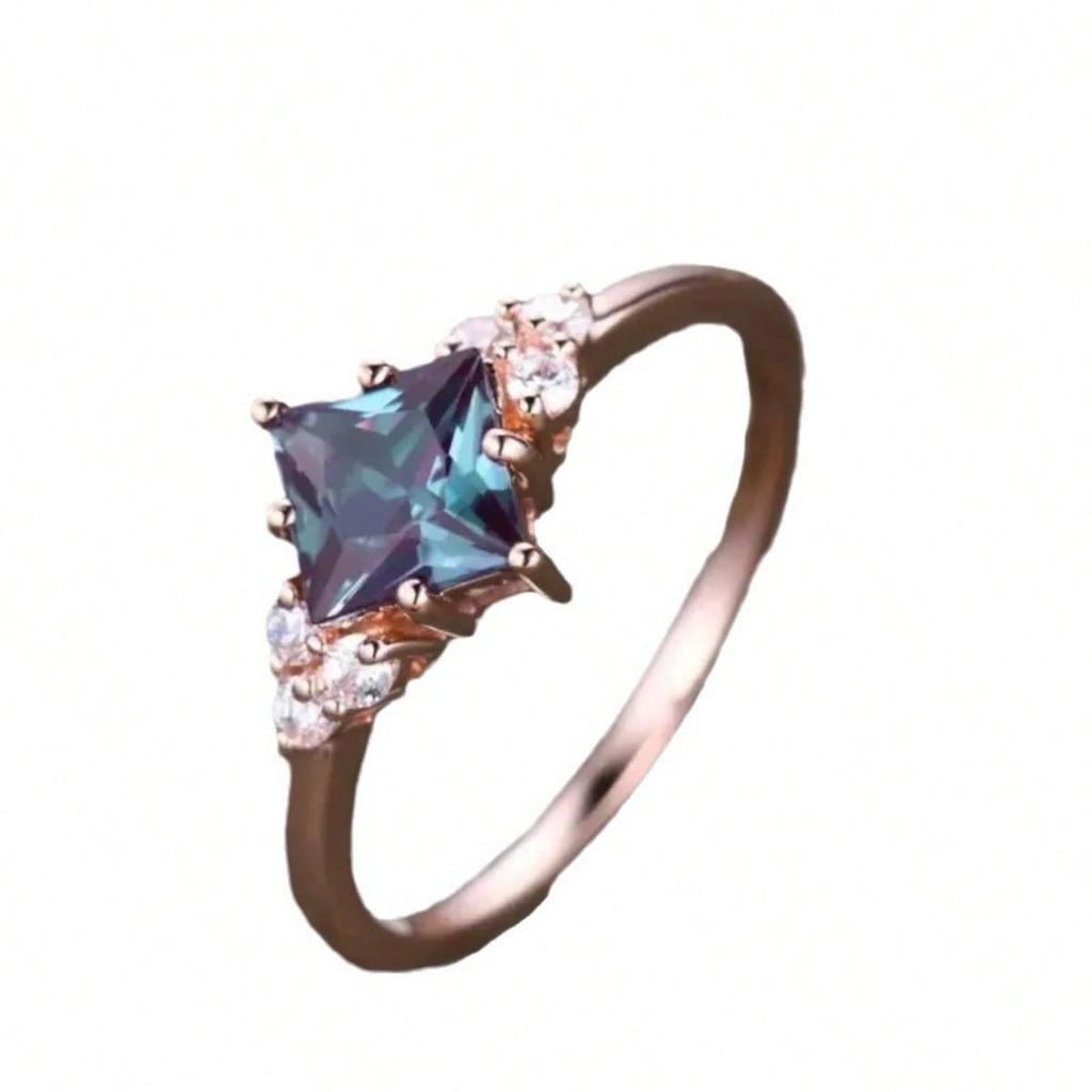 1pc Women's Exquisite Promise Ring, Luxurious Synthetic Zircon Decoration, Suitable for Daily Wear and Holiday Gift Giving