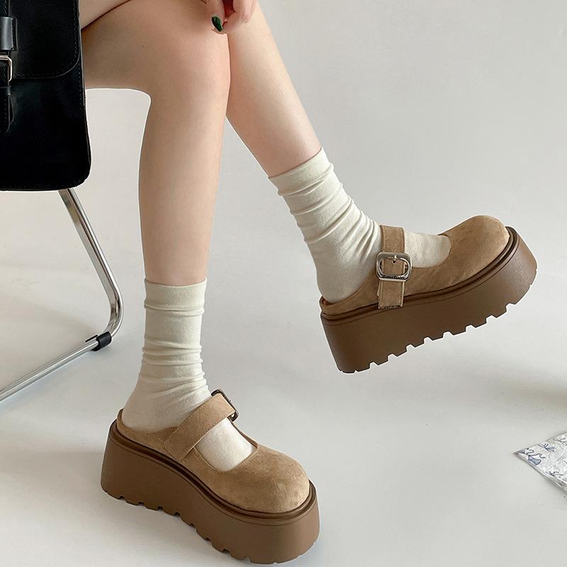 Fashion and lightweight one-pedal heightened thick-soled bag head slippers for women's summer wear 2025 new Mary Jane half slippers