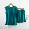 Women's Modal Lace Pajama Set - Ruffle Edge Vest & Shorts, Loose Fit, Lightweight Summer Two-Piece Homewear