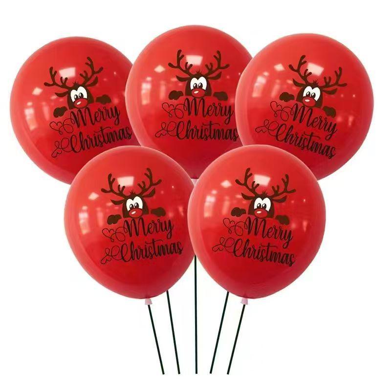 12-Inch Thick Christmas Eve Balloons – Santa Claus Print for Mall Event Decoration