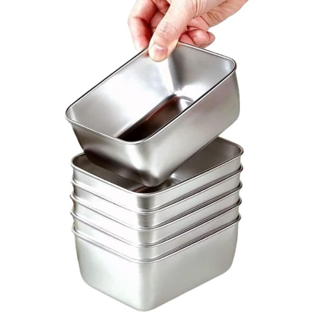 

6 Pack Food Storage Containers, Stainless Steel Food Containers with Lids, Suitable for Ovens, Refrigerators, and Dishwashers. серебряный