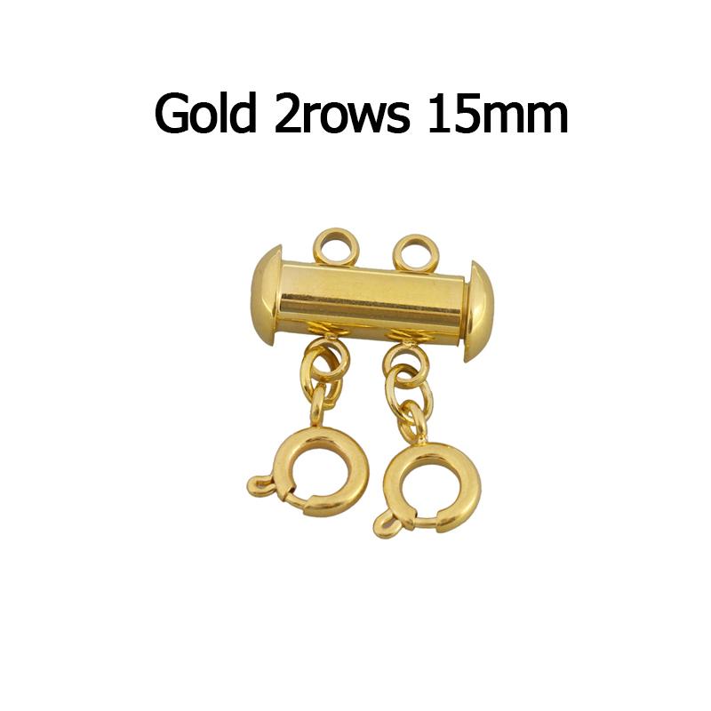 LOULEUR Stainless Steel Spring Buckle Lobster Clasps Connectors Slide Tube Lock Spacer Clasp Multi Strands Magnetic wholesale