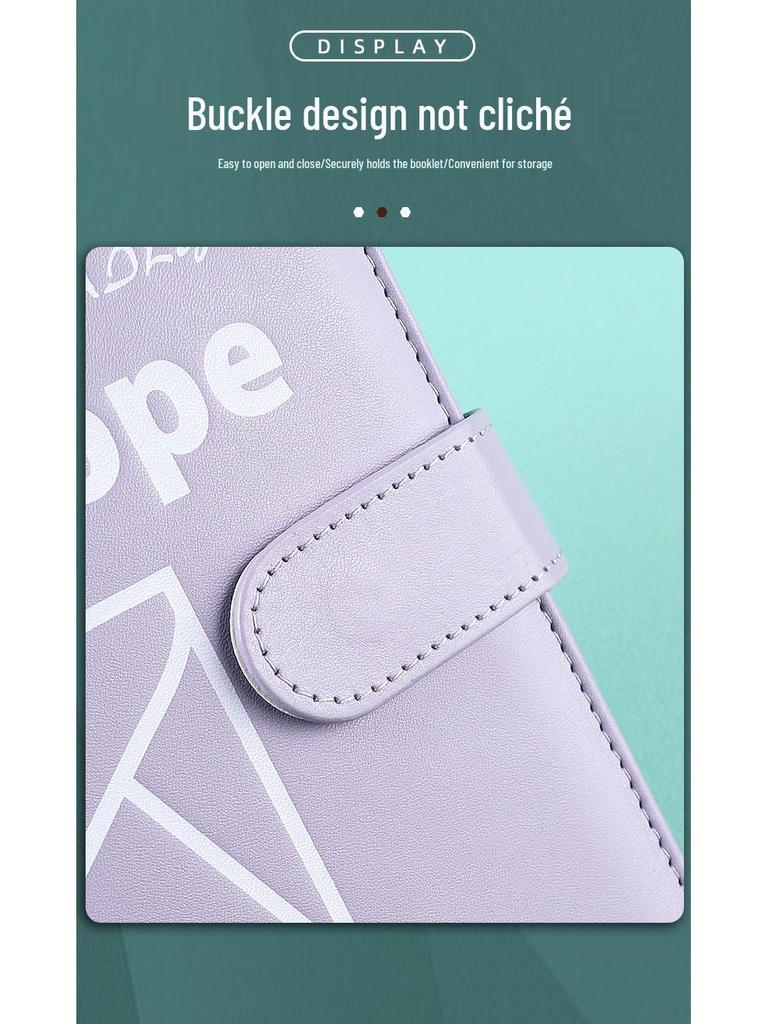 A5 Leather Macaron Notebook Binder with PU Cover and Cash Budget Organizer.