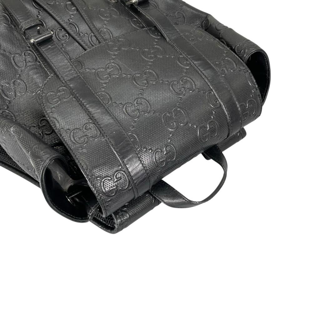 GUCCI Backpack GG emboss Backpack Â· Daypack leather black unisex 625770 Used