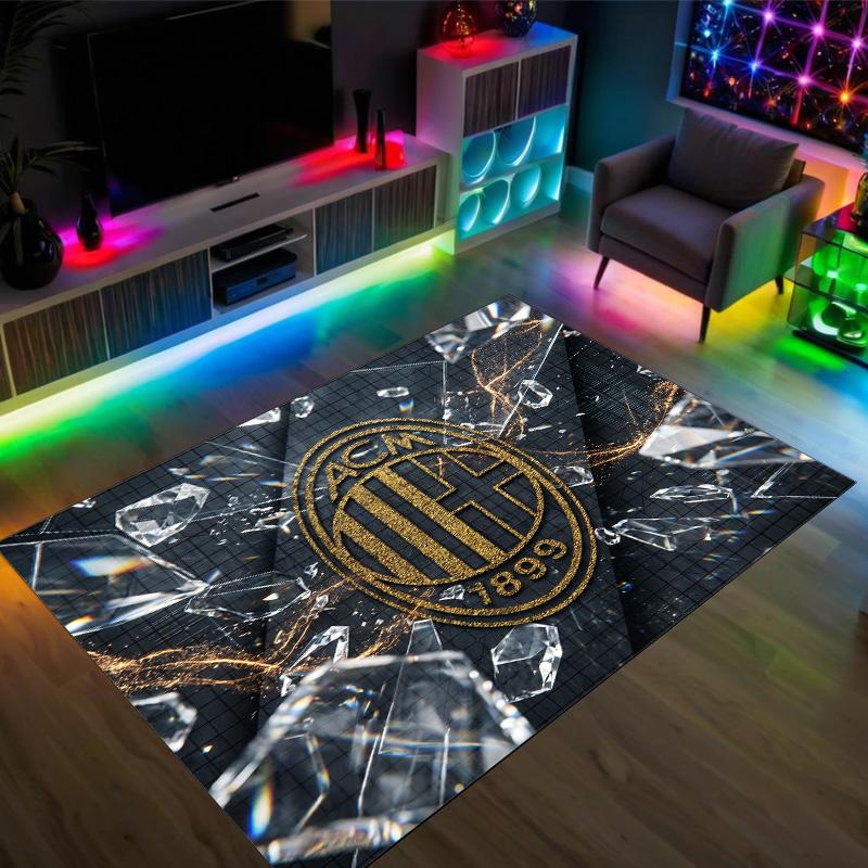 AC Milan Design Crystal Velvet Carpet Cozy Non?Slip Printed Rug For Bedroom Living Room Entrance