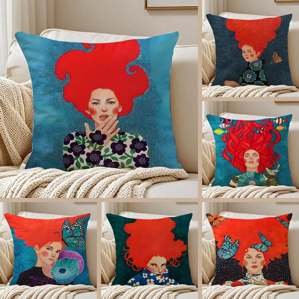 H-Hulya O-Ozdemir POSZEWKA NA PODUSZKĘ ART Przeciwroztoczowa Poszewka na poduszkę Niewidoczny zamek Jedwabisty Krótki plusz Pokrowiec na poduszkę do sofy