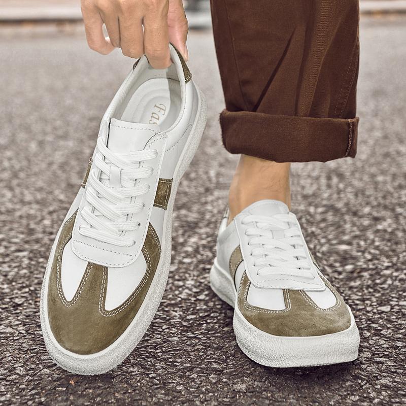 Fashion Classic Mens Casual Shoes New Genuine Leather Fashion Shoes Men Lace-Up Male Comfortable Driving Shoe All-match Mens Sneakers