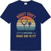 Solid Color Unisex Oneck Tshirt Cotton Night Shift Stethoscope Sunset Design Awesome What Day Is It Everyday Boys Teeshirt